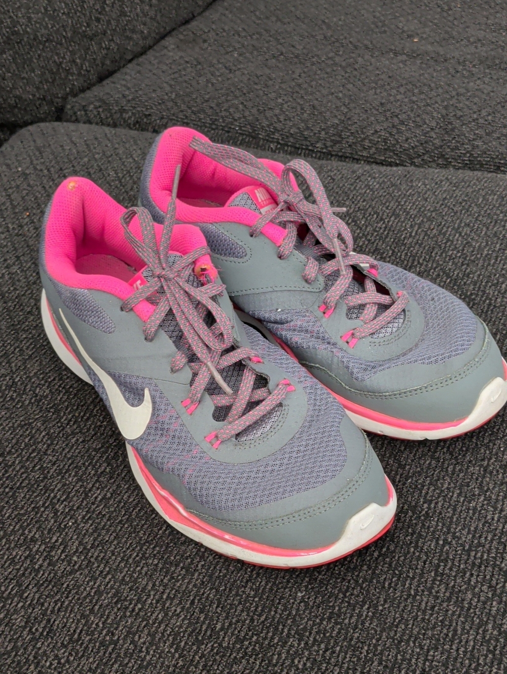 Nike Women's Gray and Pink Athletic Running Sneakers